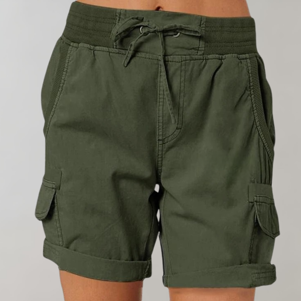 Valenzora | Casual women's shorts with drawstring and high waist for outdoor wear