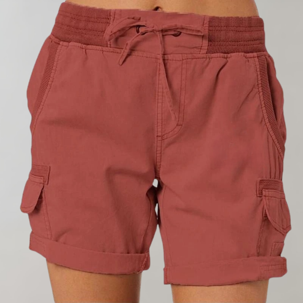Valenzora | Casual women's shorts with drawstring and high waist for outdoor wear