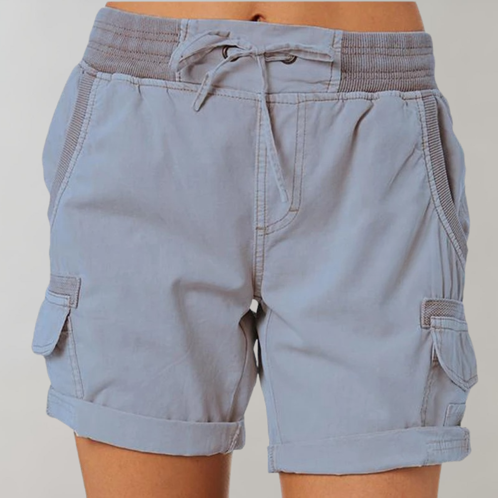 Valenzora | Casual women's shorts with drawstring and high waist for outdoor wear