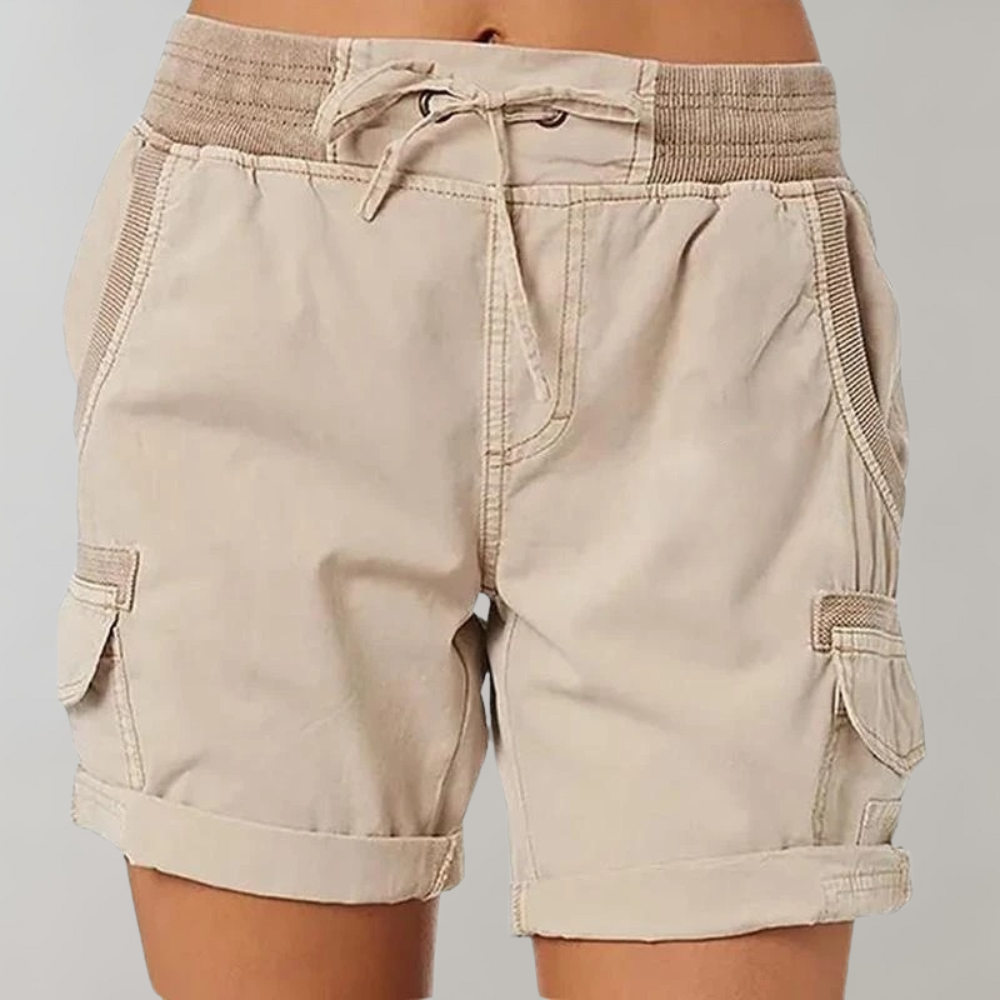 Valenzora | Casual women's shorts with drawstring and high waist for outdoor wear
