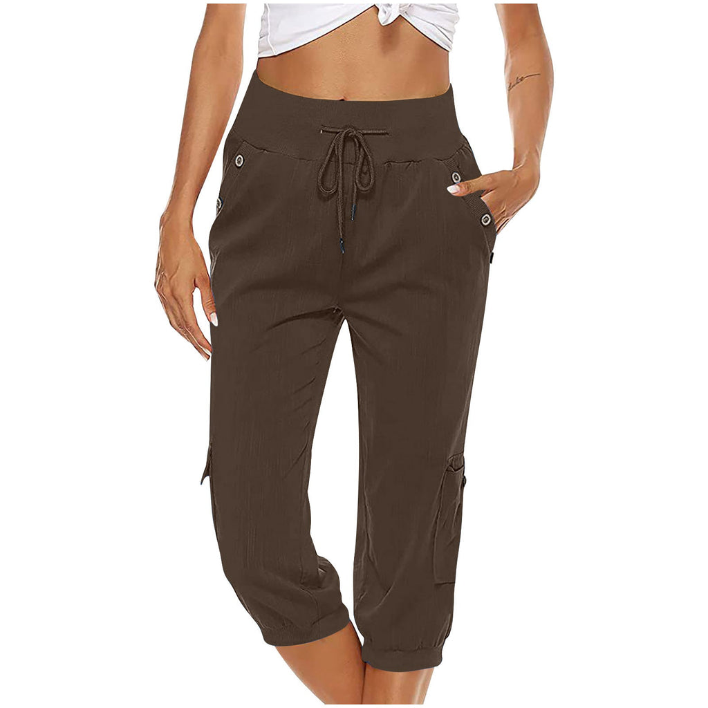 Valenzora | Elastic waistband capri pants women's clothing