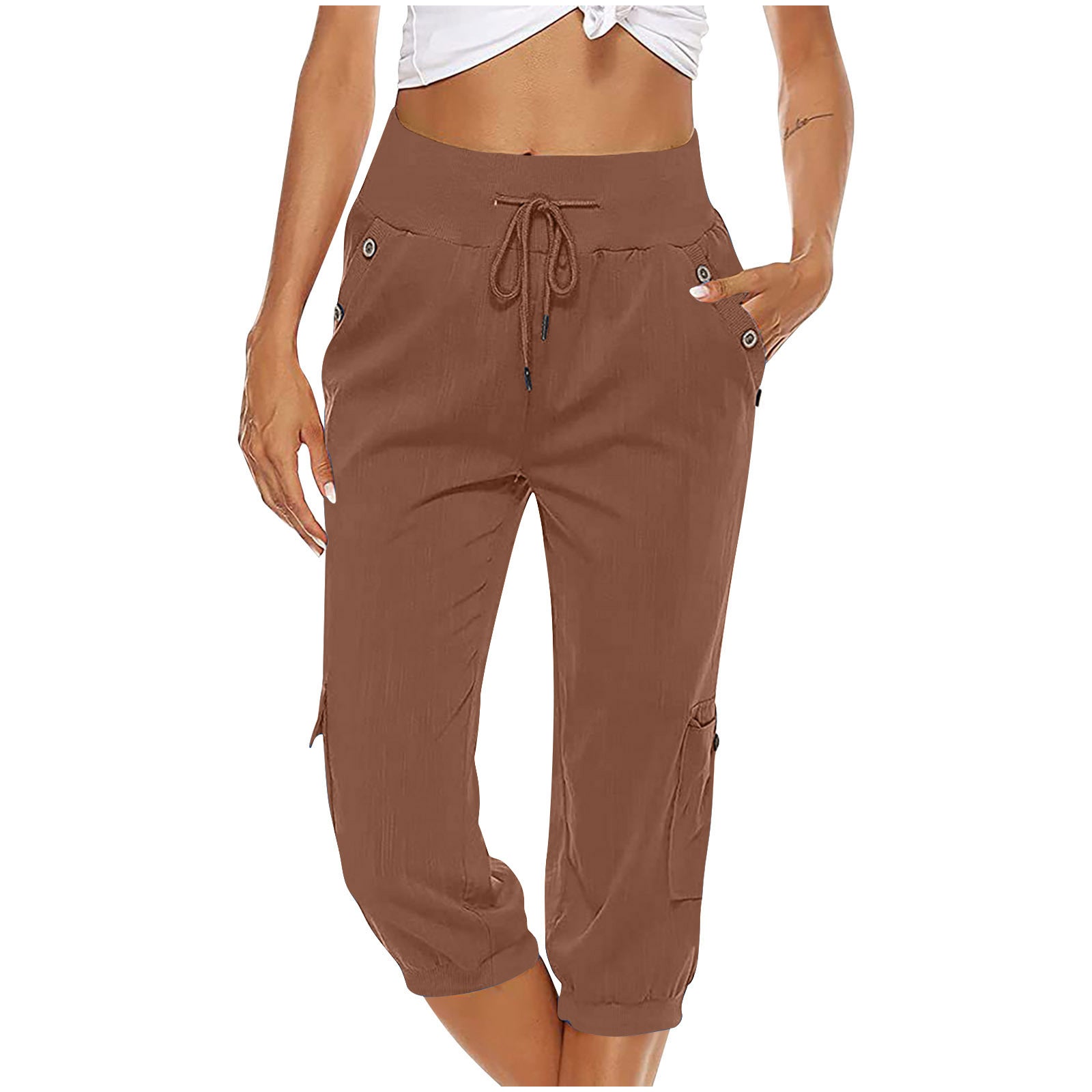 Valenzora | Elastic waistband capri pants women's clothing