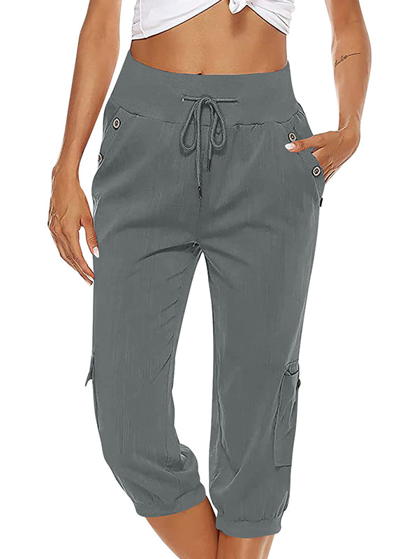 Valenzora | Elastic waistband capri pants women's clothing