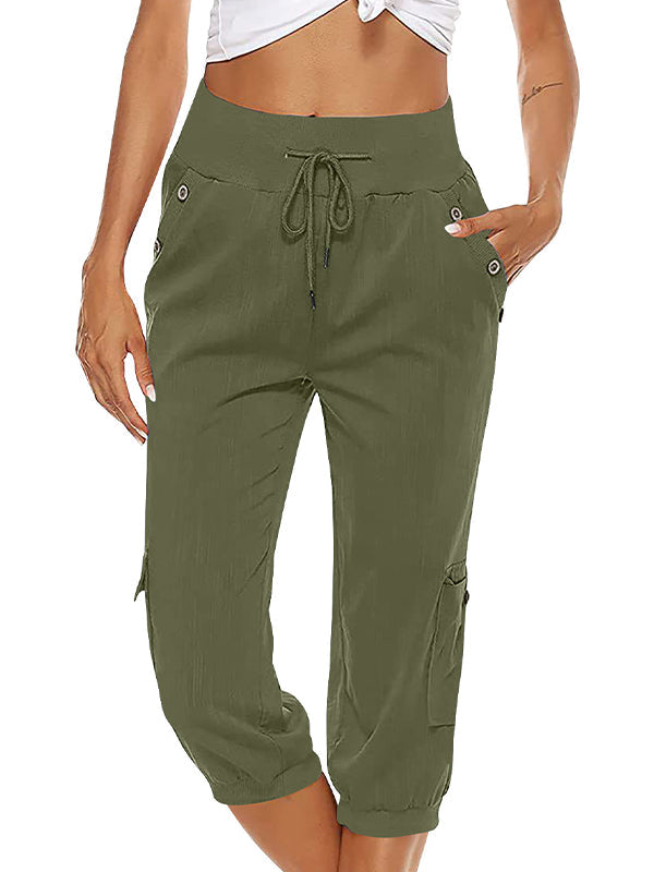 Valenzora | Elastic waistband capri pants women's clothing