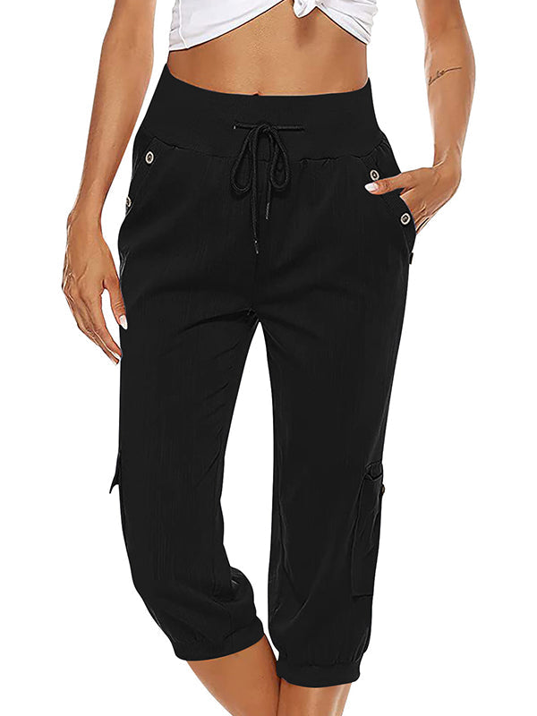 Valenzora | Elastic waistband capri pants women's clothing