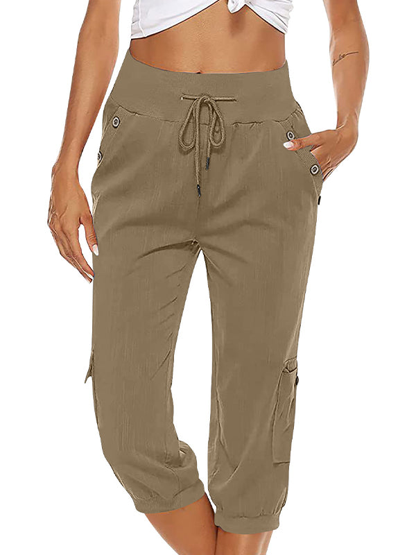 Valenzora | Elastic waistband capri pants women's clothing
