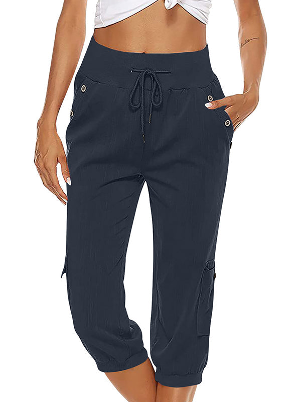 Valenzora | Elastic waistband capri pants women's clothing