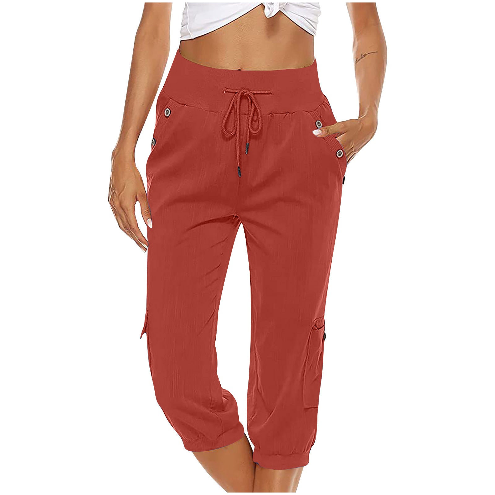 Valenzora | Elastic waistband capri pants women's clothing