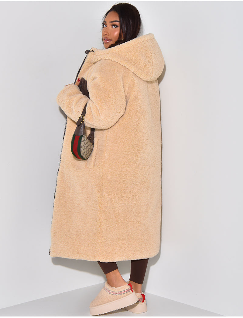 Valenzora | Warm lined winter jacket for women - Reversible fleece jacket