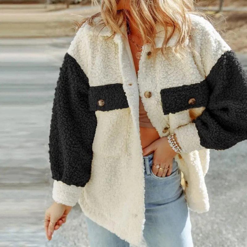 Faux fur jacket | Cozy teddy jacket for women for autumn