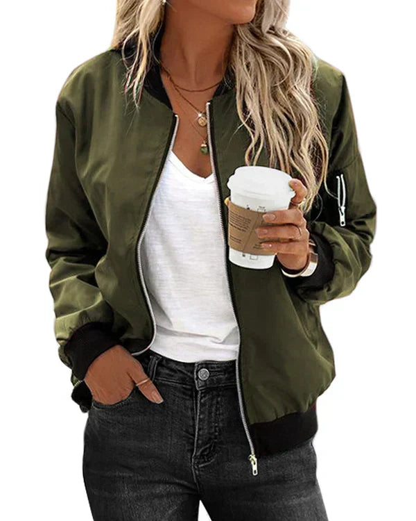 Valenzora - Stylish Classic Bomber Jacket with Pockets - Perfect for Any Occasion