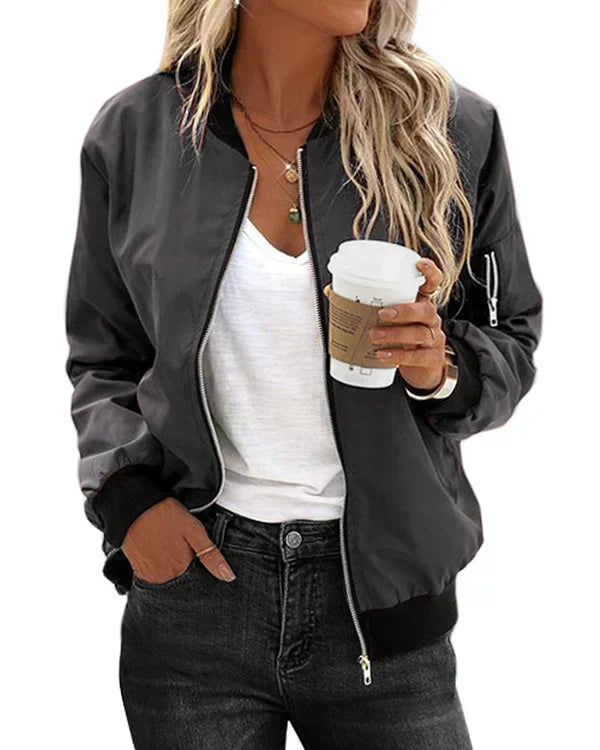 Valenzora - Stylish Classic Bomber Jacket with Pockets - Perfect for Any Occasion