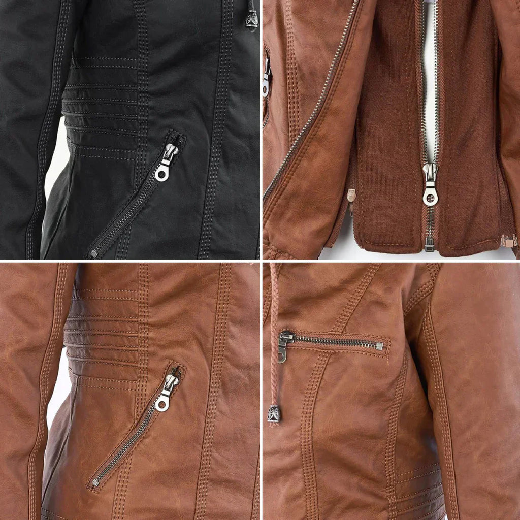 Valenzora | Elegante Kapuzen-Motorradjacke aus hochwertigem Leder
