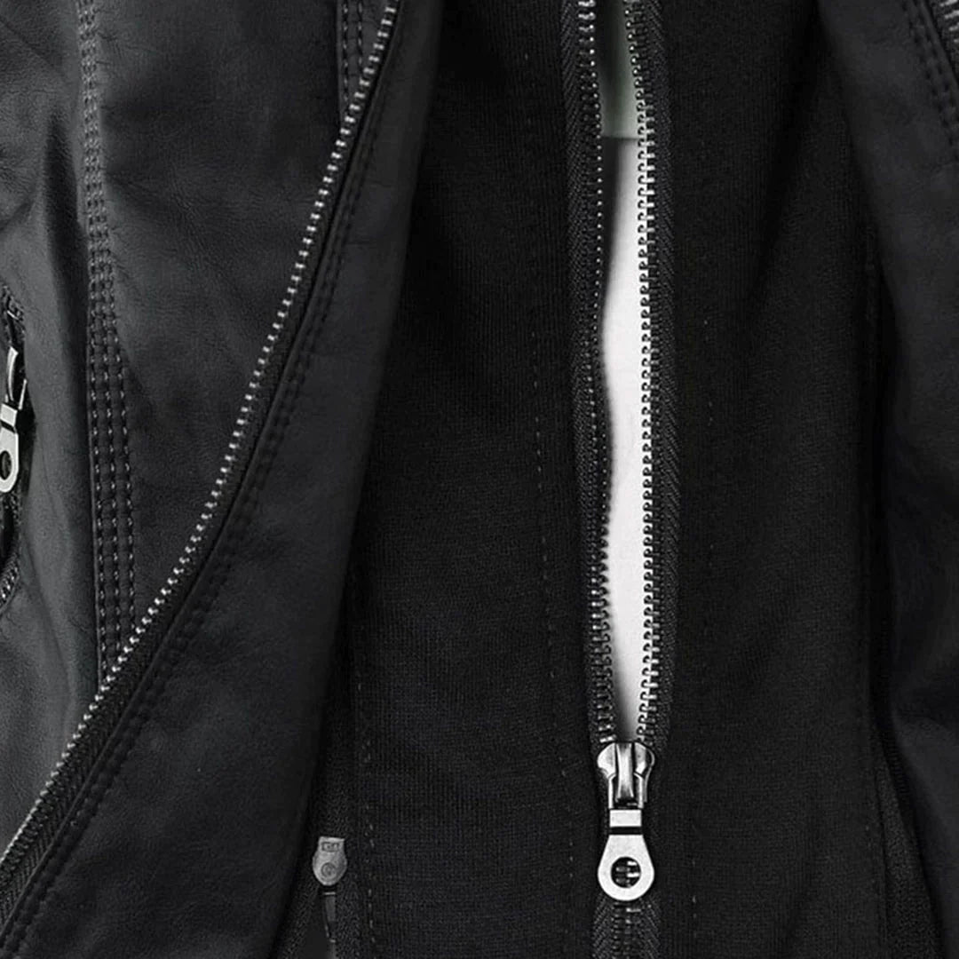 Valenzora | Elegante Kapuzen-Motorradjacke aus hochwertigem Leder