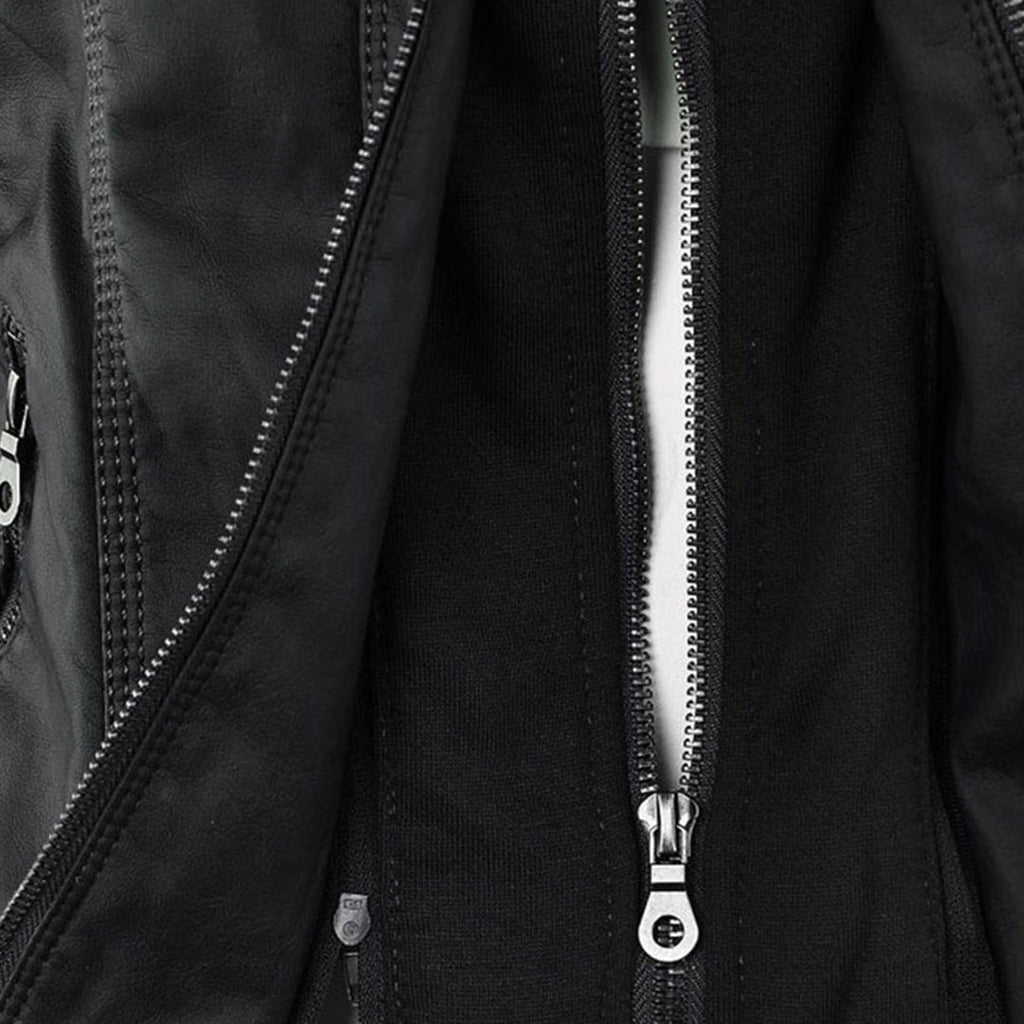Valenzora | Doppellinige Damenlederjacke mit Kapuze