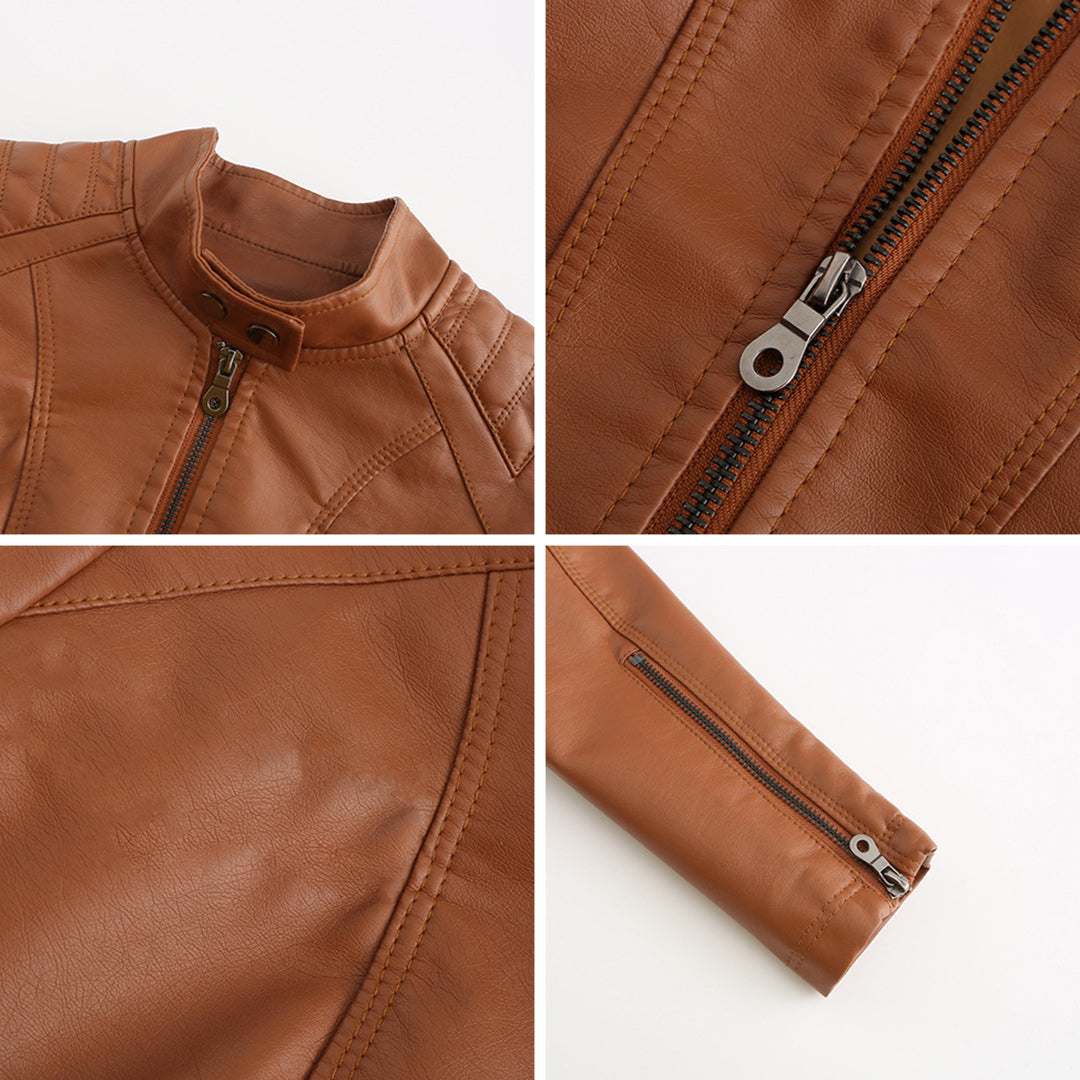 Valenzora | Women's leather jacket - Fashionable jacket with zipper