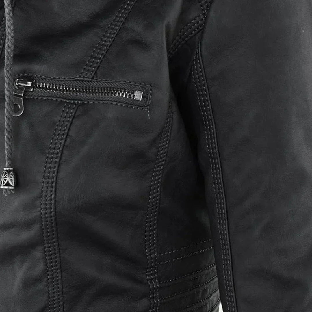 Valenzora | Elegante Kapuzen-Motorradjacke aus hochwertigem Leder