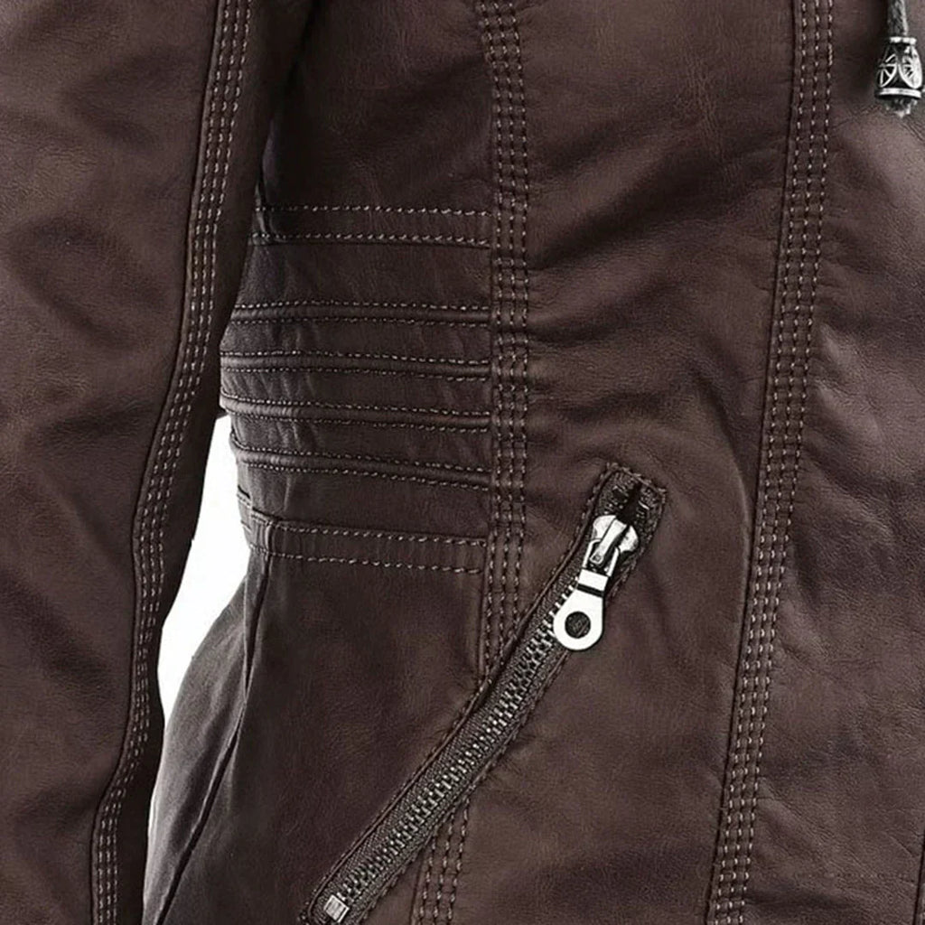 Valenzora | Elegante Kapuzen-Motorradjacke aus hochwertigem Leder