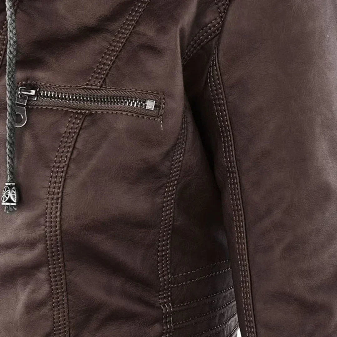 Valenzora | Elegante Kapuzen-Motorradjacke aus hochwertigem Leder