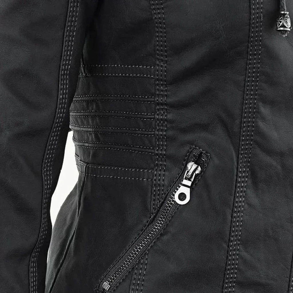 Valenzora | Elegante Kapuzen-Motorradjacke aus hochwertigem Leder