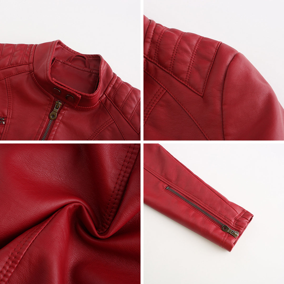 Valenzora | Women's leather jacket - Fashionable jacket with zipper