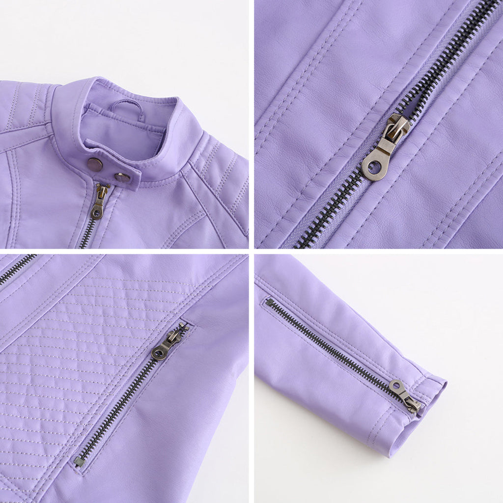 Valenzora | Women's leather jacket - Fashionable jacket with zipper