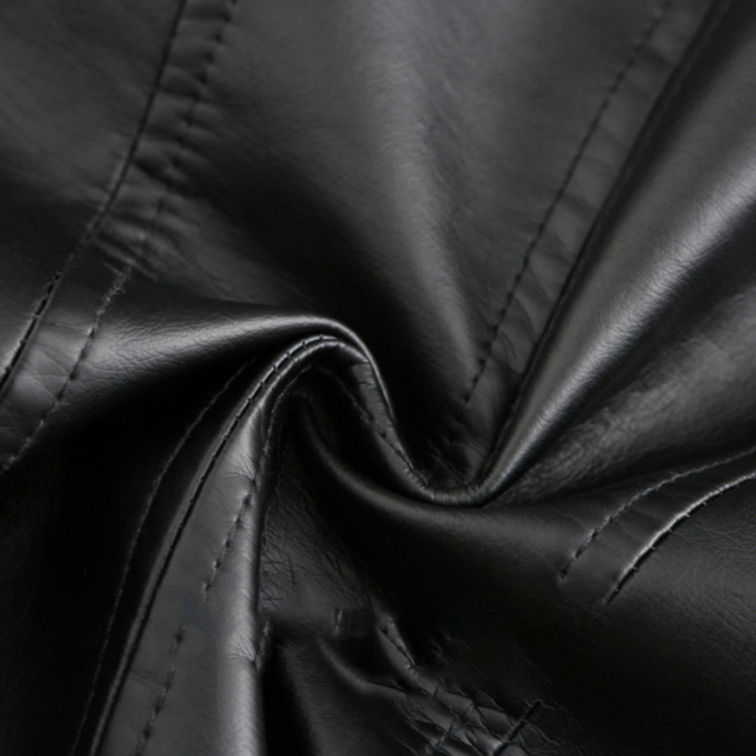 Valenzora | Elegante Lederjacke mit Rundhals und Knopfverschluss für Damen