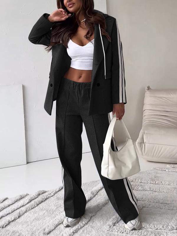 Valenzora | Ord Set Blazer for Women and Wide Jogging Pants Two-Piece Set