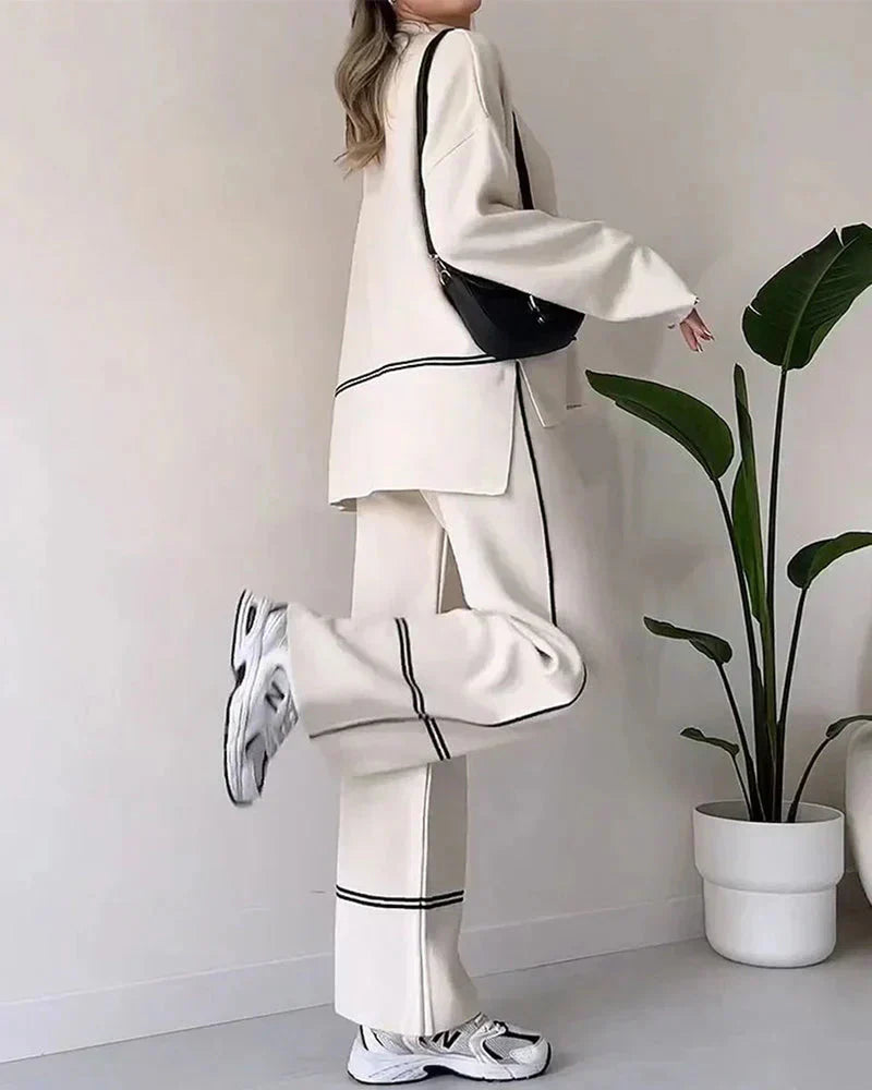 Valenzora | Order Set Two-piece set consisting of oversized women's sweater and wide-leg trousers