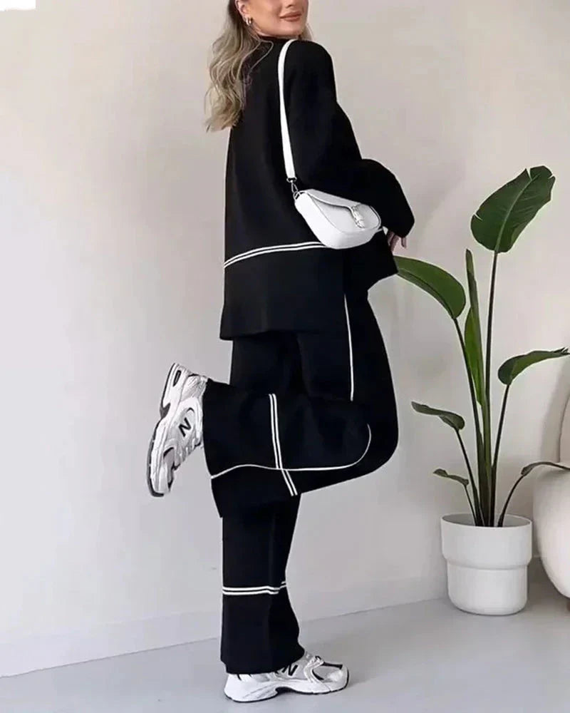 Valenzora | Order Set Two-piece set consisting of oversized women's sweater and wide-leg trousers