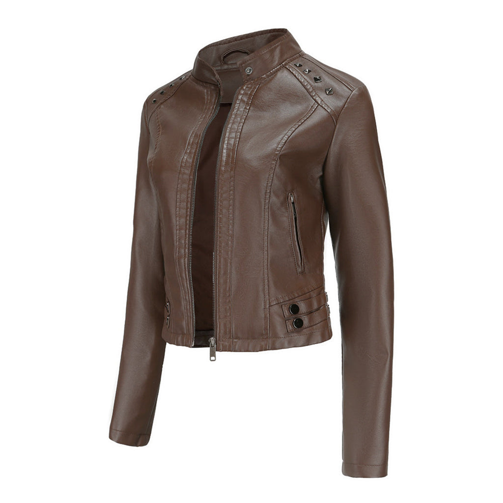 Valenzora | Elegante Lederjacke mit einzigartigen Details für Damen