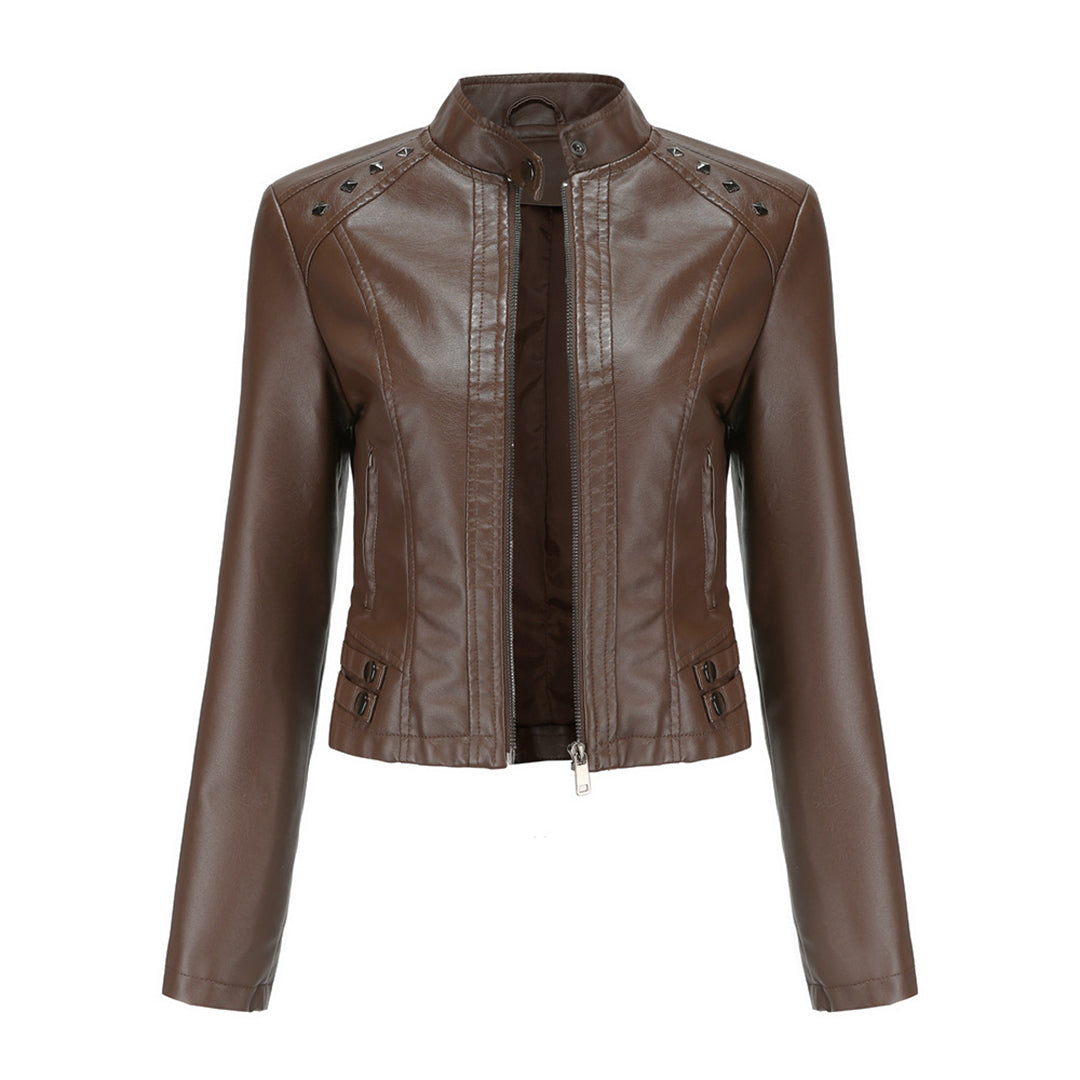 Valenzora | Elegante Lederjacke mit einzigartigen Details für Damen