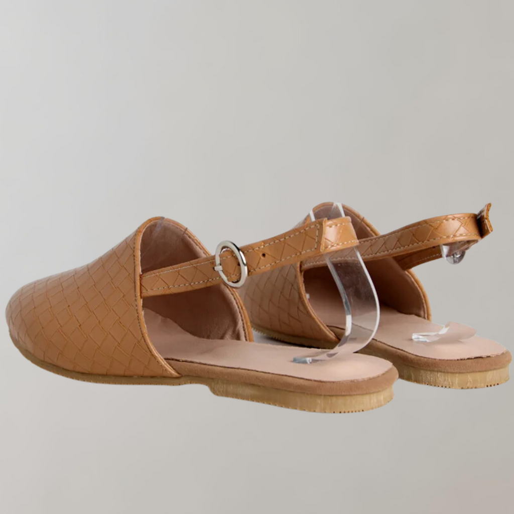 Valenzora - Flat sandal with low heel | Loafer sandal with strap at the back