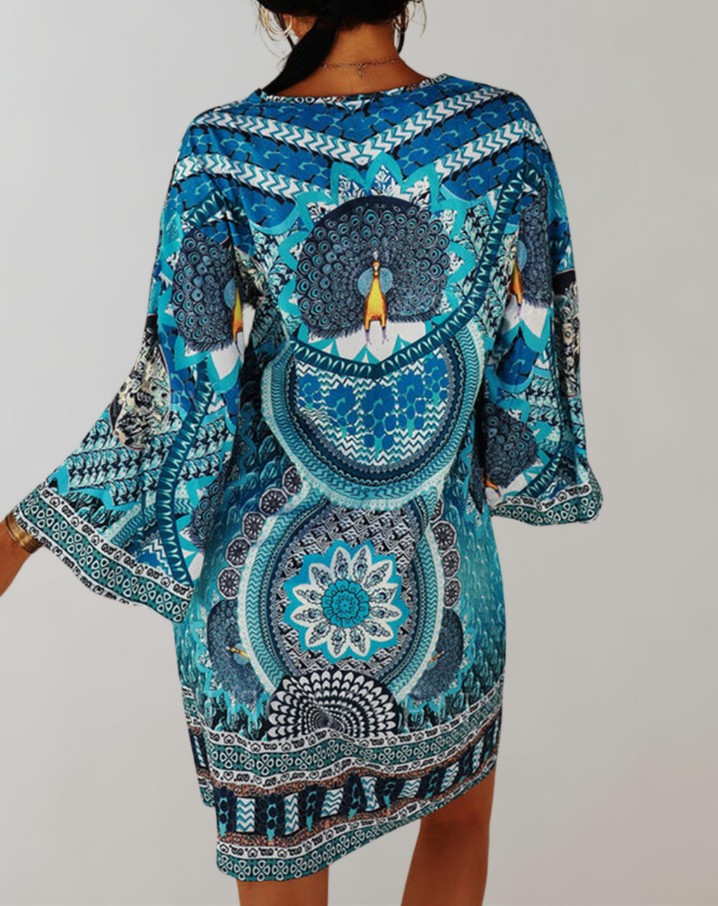 Valenzora - Bohemian tunic dress for women | Mix of prints and patterns, casual dress