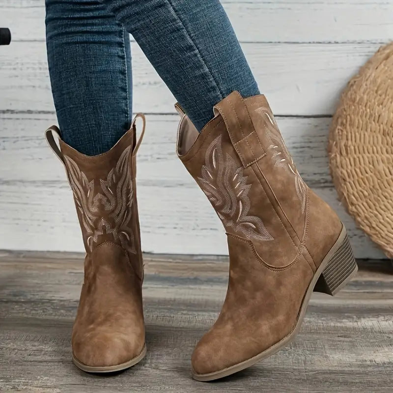 Valenzora | Women's boots with mid-height shaft and block heel