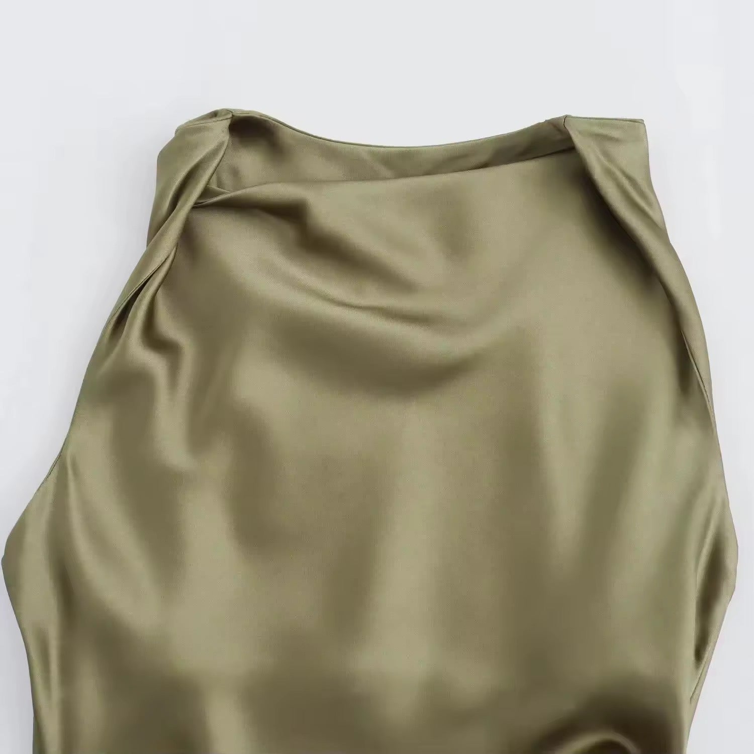 Valenzora | Satin Maxi Dress Elegant Draping