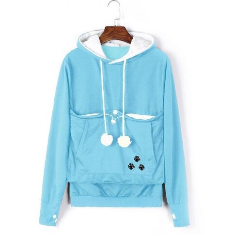 Valenzora - Women's hooded sweatshirt with embroidered zip pockets for casual winter wear