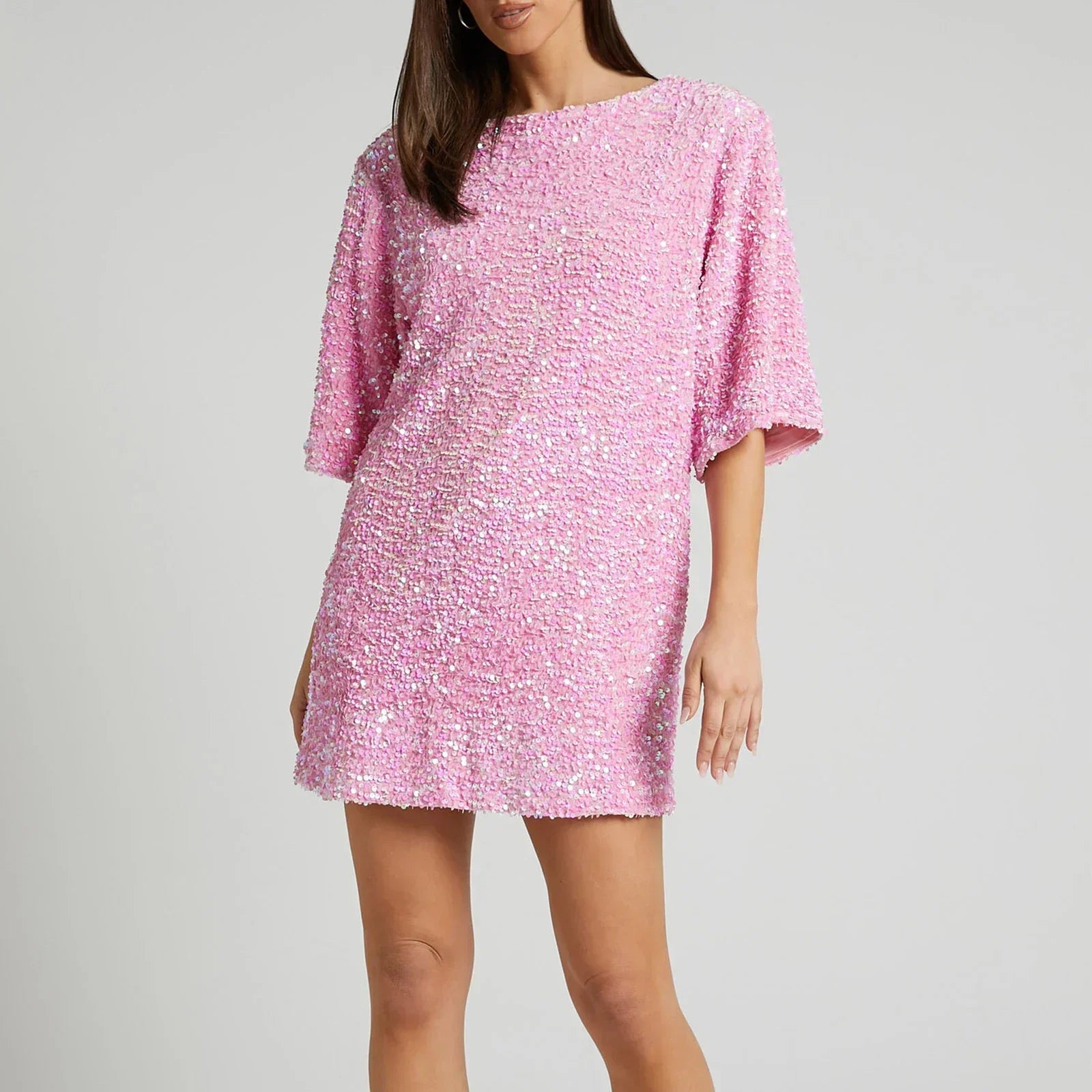 Valenzora | Glittering sequined dress with bell sleeves