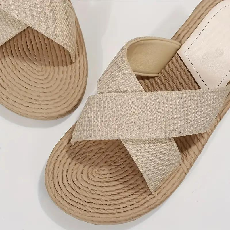 Valenzora | Slip-on cross-band sandals for summer, flat sandals