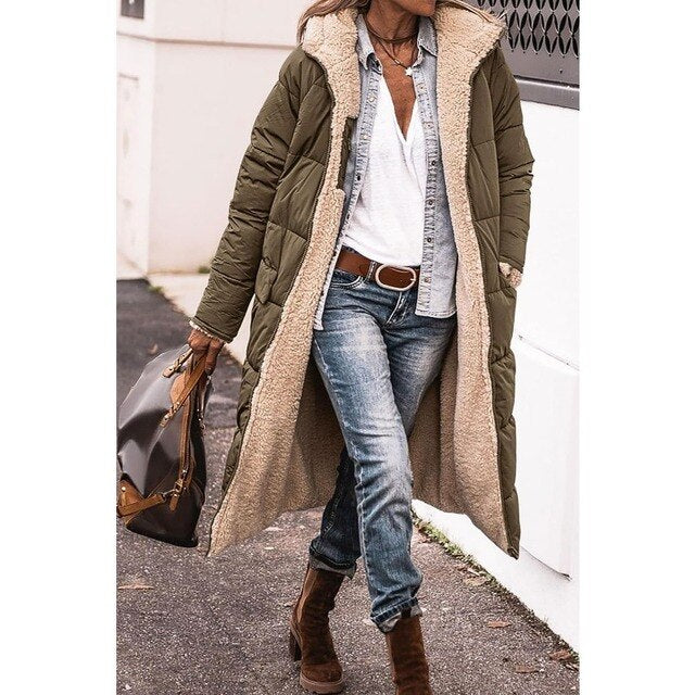 Valenzora | Reversible lange Pufferjacke