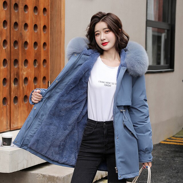 Valenzora and Chic: Parka jacket 'Elena' with fur collar