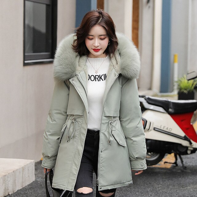 Valenzora and Chic: Parka jacket 'Elena' with fur collar