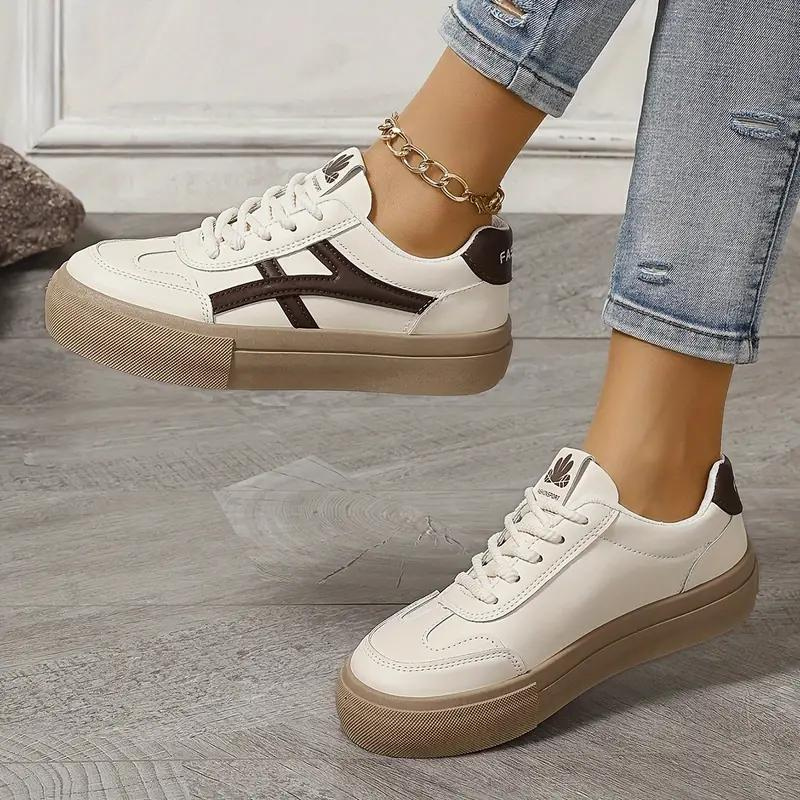 Valenzora | Women's shoes, thick sole, lace-up shoes, low-top sneakers, skate shoes