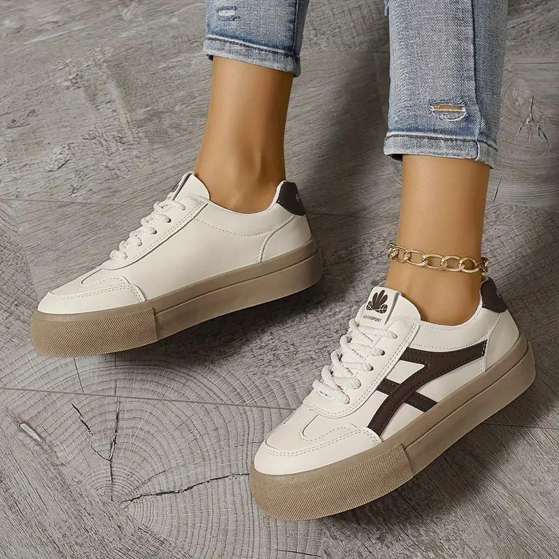 Valenzora | Women's shoes, thick sole, lace-up shoes, low-top sneakers, skate shoes