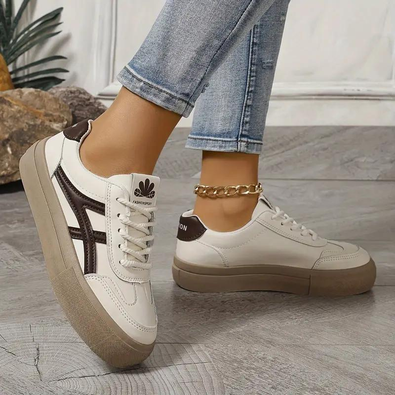 Valenzora | Women's shoes, thick sole, lace-up shoes, low-top sneakers, skate shoes