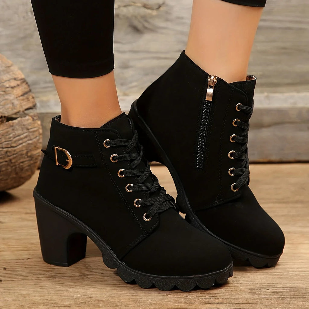 Valenzora | Elegante Schnürstiefeletten mit Absatz für Damen