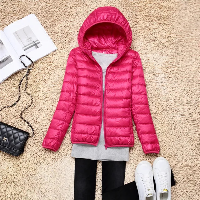 Valenzora - Lightweight hooded puffer jacket for women