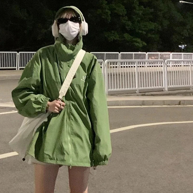 Valenzora - Women's Waterproof Hooded Zipper Windbreaker Coat