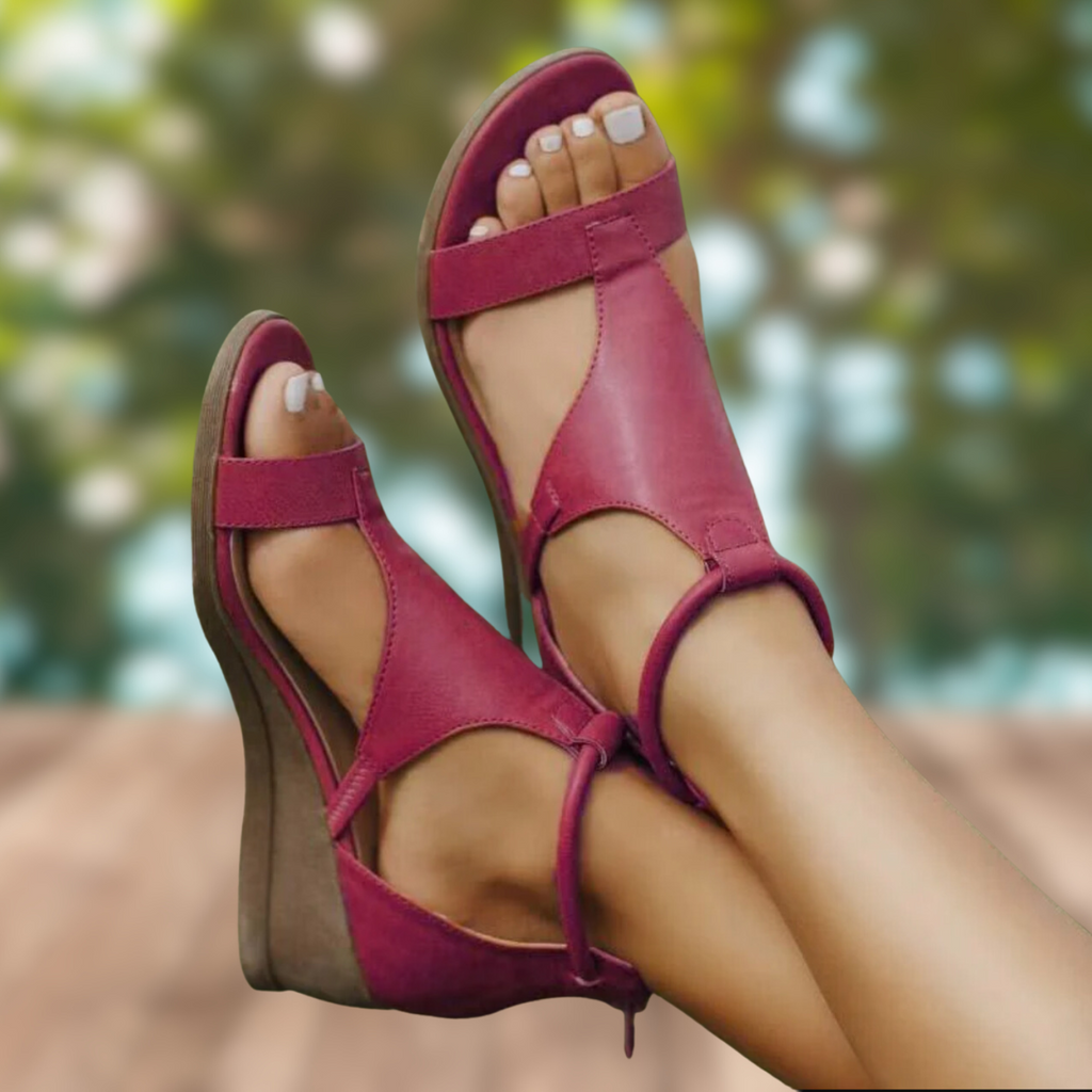 Valenzora | Stylish orthopedic leather sandals with heels for women 2026