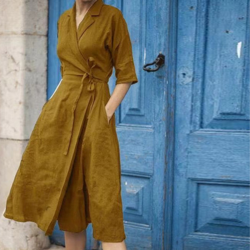Valenzora | Midi shirt dress with waist belt